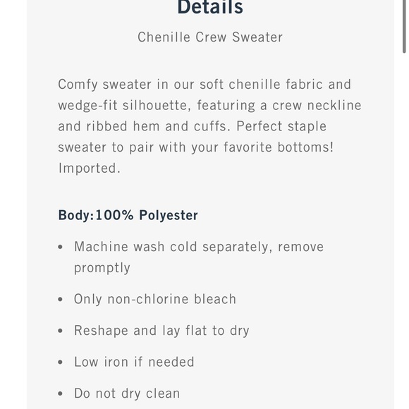 Abercrombie & Fitch Chenille Wedge Crew Sweater - Picture 8 of 13